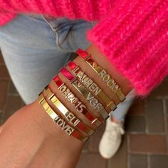 Initial Bangle Bracelet, Dope Jewelry Accessories, Stone Bead Jewelry, Study Organization, Letter Bracelet, Detailed Jewelry, Gold Charm Bracelet, Stacked Jewelry, Fly Girl