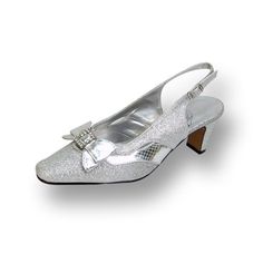 FLORAL Pearl wide width evening dress pump for wedding, prom or dinner. This ladies 2.5" mid heel slingback with decorative rhinestone bow on vamp and metallic glitter fabric body detailed with polyurethane snake print is the perfect choice for those special occasions. **ATTENTION SHOPPERS** Find a large selection of Wide Width styles at our official retail website FAZPAZ . COM. Signup is Quick and Free, plus receive an instant $20 Gift Credit, Free Shipping and Exchanges, 365 Days Easy Returns, Wide Width Heels, Shoes For Wedding, Church's Shoes, Prom Dinner, Easter Dresses For Toddlers, Silver Wedding Shoes, Wide Width Shoes, Rhinestone Bow, All About Shoes