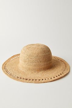 A cool take on a forever classic, this effortlessly essential hat is featured in a staple straw fabrication and floppy, wide-brim style with open crochet detailing at trim for an added dimensional touch. | Isla Floppy Hat by San Diego Hat Co. at Free People in Tan Vacation Hats For Women, Holiday Abroad, Spanish Projects, Vacation Hat, Preppy Beach, San Diego Hat, Beach Hats, Straw Hats, Beach Hat