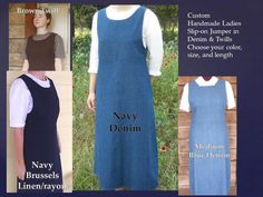 #ad Top Rated CUSTOM Ladies & Plus long full jumper dress blue jean denim pick size & color, Fashion Women's Dresses Blue Jean Dress, Denim Jumper, Color Fashion, Dress Picture, Jumper Dress, Blue Jean, Dress Blue, A Line Skirt, Top Rated