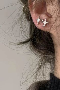 Stars Aesthetic, Sparkle Stars, قلادات متدلية, Earrings Aesthetic, Aesthetic Shop, Pola Sulam, Dope Jewelry, Sparkle Earrings, Funky Jewelry