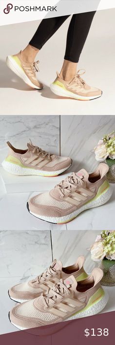 Adidas UltraBoost 21 Womens Sneaker Running Shoe Workout Style, Cloud White, Running Shoe, Golden Goose Sneaker, Adidas Shoes