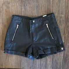 Cheap Monday Faux Leather Shorts In Size S, Excellent Condition. Almost Unworn. Mid- Low Rise. Fully Lined. Edgy Leather Shorts For Spring, Fall Shorts With Zipper Closure, Chic Black Shorts With Zipper Closure, Leather Shorts For Going Out, Black Leather Shorts For Going Out, Faux Leather Shorts, Cheap Monday, Leather Shorts, Skorts