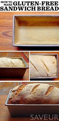 how to make gluten - free sandwich bread in a loaf pan with instructions