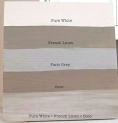 the shades of paint are shown in different colors, including white, beige and gray