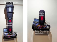 two different views of an electric hair dryer and another with instructions on how to use it