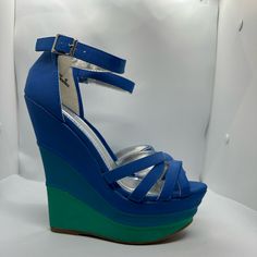 Bamboo Multi-Blue Platform Heels. Size 8 1/2. 2” Platform, With A 6” Heel. Never Worn Outside. Some White Marks On The Insides Of Both Shoes (See Pictures). Blue Platform Heels, White Mark, Womens Wedges, Platform Heels, Shoes Women Heels, Shoes Heels, Color Blue, Wedges, Women Shoes