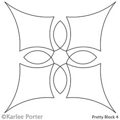 the design for an appliqued quilt block, with four petals on each side