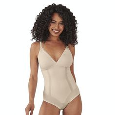 This firm-control Ultimate Smoothing Bodysuit form Bali offers removable foam cups for both support and modesty - all without wires. Designed with 360-degree smoothing, this bodysuit is detailed with a plunge V-neckline, non-slip straps, a cotton-lined gusset and convenient hook & eye closure. Click on this INTIMATES & SLEEPWEAR GUIDE to find the perfect fit and more! This firm-control Ultimate Smoothing Bodysuit form Bali offers removable foam cups for both support and modesty - all without wir Supportive Nylon Shapewear, Supportive Smoothing Nylon Shapewear, Full Coverage Shapewear With Built-in Padding, Supportive Smoothing Shapewear In Nylon, Nylon Shapewear With Medium Bust Support And Full Coverage, Beige Full Coverage Nylon Shapewear, Supportive Full Coverage Beige Shapewear, Beige Supportive Full Coverage Shapewear, Beige Full Coverage Supportive Shapewear