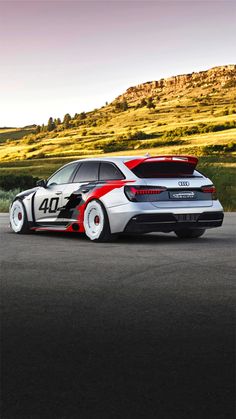 an audi car with the number 40 painted on it's side