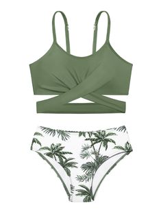 PRICES MAY VARY. 🌴Comfy Swimsuit: Our girls swimsuits is made of quick-drying and stretch material, the swimwear fabric is lightweight and comfortable to wear. This girls bikinis set with premium lined, not see through when get wet, let your kids have fun playing. 🌴Unique Bathing Suit: The kids swimsuits tops is design criss cross, removable padding and with adjustable spaghetti strap. Hawaiian style high waist bikini bottoms for added comfort, Bright colors make your child the most striking p Beach Outfit Swimsuit, High Rise Swimsuit, Cute Bikinis For Teens Summer, Cute Bathing Suits Bikinis, Preppy Bikinis, Cute Swim Suits, Comfy Swimsuit