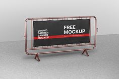 a free mock up banner stand with a red stripe on the front and black background