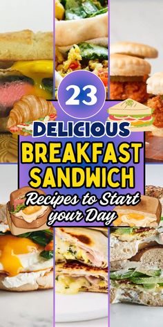 Sausage And Egg Mcmuffin, Croissant Breakfast Sandwich, Bagel Breakfast Sandwich, Breakfast Quesadilla, Banana Sandwich, Breakfast Sandwich Recipes, Breakfast Burger, Breakfast Bagel, Waffle Sandwich