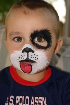 Cute Face Painting Designs for Your Kids This Summer Puppy Face Paint, Dog Face Paints, Face Painting Easy, Kids Face Paint, Simple Face, Boy Face, Face Painting Halloween