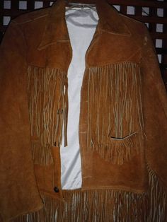 "For your consideration we have a nice vintage suede unisex jacket. In nice condition for its age. Guessing this is from 1970's. No label or maker name that I can find. Signs of wear about as would be expected for a vintage jacket. Approx. Armpit to armpit 19\" Neck to tail 25\" Sleeve 16\" USPS med flat rate shipping quoted. Thx" Western Style Suede Winter Outerwear, Western Suede Outerwear For Winter, Vintage Suede Outerwear For Fall, Vintage Suede Outerwear With Pockets, Vintage Suede Long Sleeve Outerwear, Coat Vintage, Vintage Suede, Fringe Jacket, Unisex Jacket