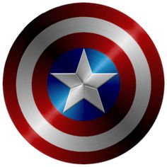 the captain's shield has been painted red, white and blue with a silver star