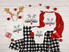 These personalized reindeer shirts/bodysuits make the perfect gifts for families!  100% cotton. If you order black, the design will be placed in white! If you would like to customize anything further, please don't hesitate to send me a message! Christmas Crew Shirts, Matching Christmas Shirts, Papa Shirts, Hello Winter, Winter Shirts, Merry Christmas Shirts, Matching Family Pajamas, Family Christmas Pajamas, Holiday Pajamas