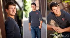 three photos of a young man smiling and posing for the camera with his hands on his hips