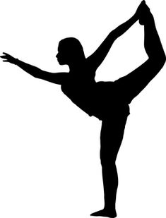 a black and white silhouette of a person doing yoga