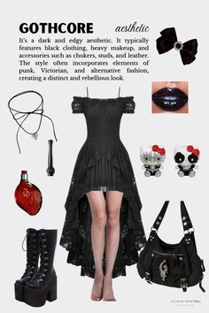 That's the dark and enchanting world of gothcore aesthetics! 🖤  Explore the darker side of style with our gothcore inspiration. Gothcore Aesthetic, Traditional Goth, Gothic Glam, Alt Fashion, Goth Outfits, Dark Aesthetic, Stuff To Buy, My Closet