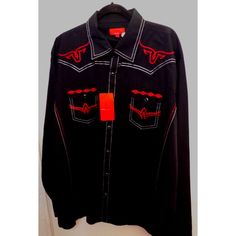 We Have Other Shirts, Clothing, Home Decor Fancy Men's Western Cowboy Long Sleeve Shirt Beautiful Embroidered Snaps Color: Black Size: 3xl Measures Pit To Pit 28" Inches . Black Embroidered Western Top, Black Long Sleeve Top For Rodeo, Black Button-up Top For Rodeo, Western Black Cotton Shirt, Black Western Style Cotton Shirt, Black Cotton Western Shirt, Black Casual Shirt For Rodeo, Casual Black Shirt For Rodeo, Western Shirt Men