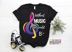 Hello and Welcome to our shop! Without Music Life Would Be Flat Cool Music Lover T-Shirt, Retro Musical Instruments Tee, Musical Instruments Shirts, Band Gift Party Present. ✔️ Please make sure you check our size chart before you place your order. ✔️ Feel free to send us a message if you have any questions. It is our pleasure to assist you. ✔️ This design can be printed on T-Shirts, V-Necks, Women's Racerbacks Tanks, Men's Tank Tops, Youth T-Shirts, Kids T-Shirts, Baby Onsies, Long Sleeves Shirt Valentine Music, Music T Shirt, Cool Music, Cat Mom Shirts, Music Life, Musician Gifts, Music Themed, Music Lover, Tour Shirt