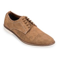 Versatility by Design! Thanks to our perforated, round toe, and smooth suede design - these casual oxford shoes offer a sense of comfort and style that cant be found in our competitors business casual shoes for men. Available in a variety of colors, our casual dress shoes also come with matching laces! Kiss Those Old Business Casual Shoes Goodbye! Environmental and animal friendly, these perforated shoes were designed with smooth suede, rubber soles and a textile lining, to create a breathable p Casual Suede Oxfords For Business, Casual Suede Oxfords With Brogue Detailing, Suede Oxfords With Perforated Toe Box, Spring Suede Oxfords For Business Casual, Derby Oxfords With Perforations, Casual Brown Dress Shoes With Perforated Toe Box, Spring Suede Oxfords With Brogue Detailing, Plain Toe Oxfords With Perforations, Casual Plain Toe Oxfords With Perforations