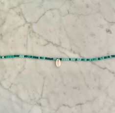 -glass seed beads Beaded Shell, Moon Jewelry, Shell Necklace, Shell Beads, Shell Necklaces, Jewelry Plate, Teal Blue, Seed Beads, Beaded Jewelry