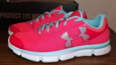 LOWEST PRICES WITH BEST CUSTOMER SERVICE! BRAND NEW WOMEN'S UNDER ARMOUR  UA MICRO G SPEED SWIFT RUNNING SHOES  COMFY CUSHION LIGHT WEIGHT RUNNING SHOES COLOR: PINK  WITH LIGHT BLUE TRIM WOMEN'S SIZE 6.5M  (EURO 37)   (UK 4) EMAIL ANY QUESTIONS PLEASE I SHIP MY PRODUCTS FAST PRIORITY EVERYDAY!!! QUALITY AND DURABLE SHOES BY UNDER ARMOUR CK OUT MY OTHER ITEMS TOO AND THANKS FOR STOPPING BY (inventory #582) Pink Under Armour Running Sneakers, Pink Under Armour Sneakers For Sports, Under Armour Pink Sneakers For Sports, Under Armour Pink Sports Sneakers, Casual Pink Running Shoes For Errands, Pink Breathable Running Shoes For Spring, Pink Running Shoes For Spring, Under Armour Sneakers With Cushioned Footbed, Pink Running Shoes For Spring Errands