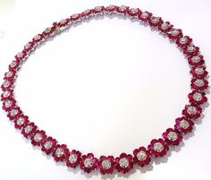 Ruby Diamond Necklace, Ruby Jewelry Necklaces, Victorian Elegance, Ruby And Diamond Necklace, Diamond Bar Necklace, Ruby Rings, Ring Cluster, Diamonds Necklace, Cluster Necklace