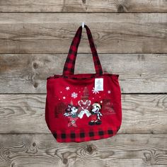 Disney Parks Mickey and Minnie Mouse Holiday Christmas Zipper Tote Bag - Piglet's Closet Disney Tote Bags, Disney Tote, Disney World Christmas, Minnie Mouse Christmas, Minnie Christmas, Holiday Tote Bag, Disney Bags, Mickey And Minnie Mouse, Disney Bag