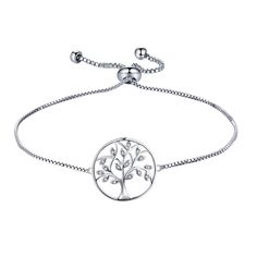 PRICES MAY VARY. YL Design: The tree of life symbolizes the power, growth, and steadfastness of life Material: 925 sterling silver with 18k white gold plated Size: Tree high: 0.8" (20 mm), silver box chain: 9.84" (25 cm) Birthstone: Set with round-cut 5A cubic zirconia Package: Come with jewelry box YL Tree Bracelet 925 Sterling Silver Tree of Life Link Bracelet Cubic Zirconia Jewelry for Women Emerald Green Jewelry, Bracelet Emerald, Tree Of Life Bracelet, Adjustable Jewelry, Cubic Zirconia Jewelry, Silver Tree, Green Jewelry, Garnet Jewelry, Jewelry Tree