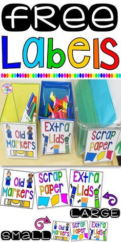 the free printable labels are great for kids to use on their classroom desks