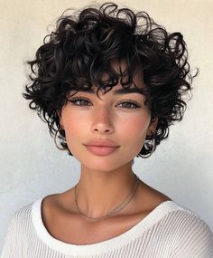 Short Layered Haircuts Curly Short Hair Girl, Short Stylish Haircuts For Women, Short Curly Feminine Haircut, Short Cut Curly Hair, Short Hair Styles For Round Faces Chubby, Female Short Hair, Short Black Curly Hair, Haircut Ideas Short