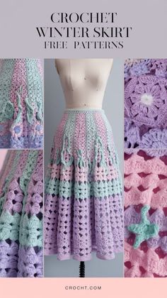 crochet winter skirt free patterns