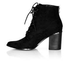 Dial up your daily rotation with the addition of the Rina Boot. Featuring a wide fit with a cushioned sole, this glamorous boot features lace-up fastenings to the front and a closed toe for an elegant finish. Match this boot to a pair of skinny jeans and a floaty blouse for a bespoke look. City Chic is a premium plus size brand specializing in the perfect fit for sizes 12 - 24 Trendy Lace-up Heeled Boots Medium Width, Trendy Lace-up Platform Boots For Work, Trendy Lace-up Boots With Reinforced Heel, Chic Lace-up Boots With Reinforced Heel, Black Heeled Ankle Boots With Front Lace-up, Chic Ankle-high Lace-up Boots Medium Width, Medium Width Lace-up Boots With Reinforced Heel, Trendy Lace-up Boots For Workwear With Reinforced Heel, Trendy Lace-up Boots With Reinforced Heel For Work