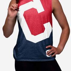 Introducing the Cleveland Guardians Women's Strapped V-Back Sleeveless Top, where the "V" stands for "Very Stylish Fan Fashion." Rock this and you're sure to be the envy of anyone who appreciates good looking clothes and great team spirit. Features Team-colored design with bold team logo on front so everyone knows who you're rooting for Open, v-back structure on reverse side to keep you looking as good as you'll feel Team-colored strap on top of back for added support and awesomeness Miniature t Red Sleeveless Sporty Vest, Red Sleeveless Workout Top, Cleveland Guardians, Fan Fashion, Toned Arms, Great Team, Everyone Knows, Team Spirit, Cleveland