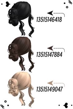 three different types of hair are shown in this graphic style, with the same length as each