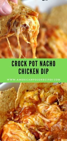 crock pot nacho chicken dip is an easy and delicious appetizer recipe