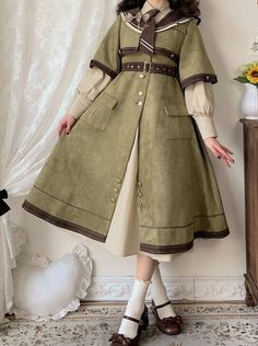 ❤︎ Army Volume Lolita Dress❤︎ Lost Boys Costume, Oc Dress, Cottage Dress, Army Clothes, Gowns Dresses Elegant, 파티 드레스, Theme Dress, Kawaii Dress, Victorian Clothing