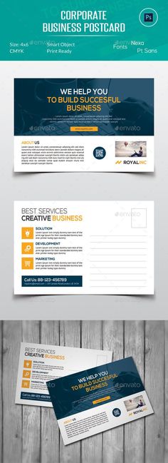 an image of a business postcard template