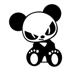 a black and white mickey mouse with big eyes