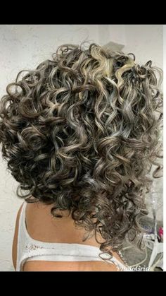 Perms For Short Hair Before And After, Perms For Short Hair Loose, Curly Perm Before And After, Curly Gray Hair Over 50 Curls, Short Perms, Bleached Hair With Dark Roots, Spiral Perm Short Hair, Loose Spiral Perm, Spiral Curly Hair