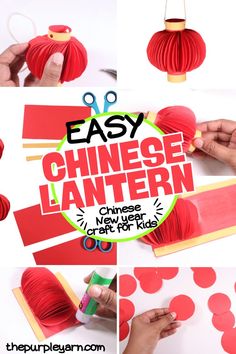 red and yellow chinese lantern paper craft for kids Chinese Crafts