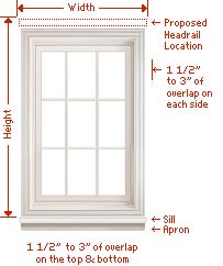 an image of a white window with measurements