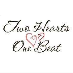 two hearts one beat on a white background