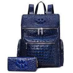 Alligator Pattern, Luxury Backpack, Men Backpack, Timeless Bags, Boys Backpacks, Student Backpacks, Black Set, Computer Laptop, Men's Backpack