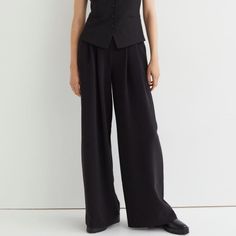 Classic And Flattering. Look Polished And Be Comfortable At Same Time. Narrow Fit On Waist.. Very Roomy In Hips. Stretch With 7% Elastane, Quality Feel Material H&m Wide-leg Workwear Pants, H&m Wide Leg Pants For Fall, Chic Fall Pants By H&m, Chic H&m Pants For Fall, H&m High-waisted Workwear Bottoms, H&m Wide Leg Bottoms For Workwear, H&m Wide Leg Pants For Spring Workwear, H&m Wide Leg Workwear Pants, H&m High-waisted Pants For Work