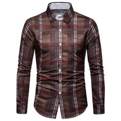 Button Up Turn-down Collar Checkered Print Casual Shirt - Multi - 5021183512 - Men's Clothing, Men's Tops & T-Shirts, Men's Shirts  #MensShirts #Men's #Clothing # #Men's #Tops #& #TShirts # #Men's #Shirts Flannel Shirt Outfit, Striped Shirt Men, Stylish Shirts Men, Cheap Mens Fashion, Checkered Print, Fashion Suits For Men, Blazer Shirt, Fit Fashion, Men Fashion Casual Outfits