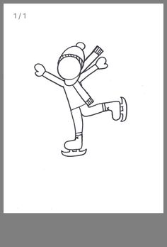 a black and white drawing of a person on a skateboard with one hand in the air